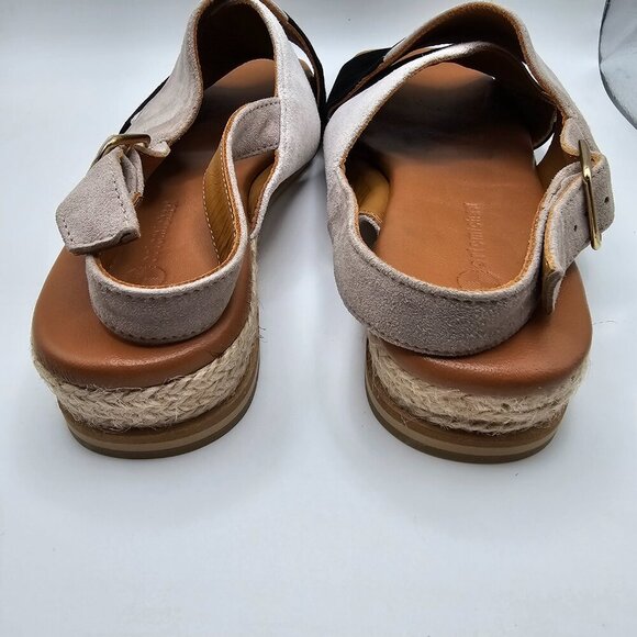 NWOB Eric Michael Flip Black Combo Suede Sandals Size EU 41 US 10-10.5 - Picture 5 of 6